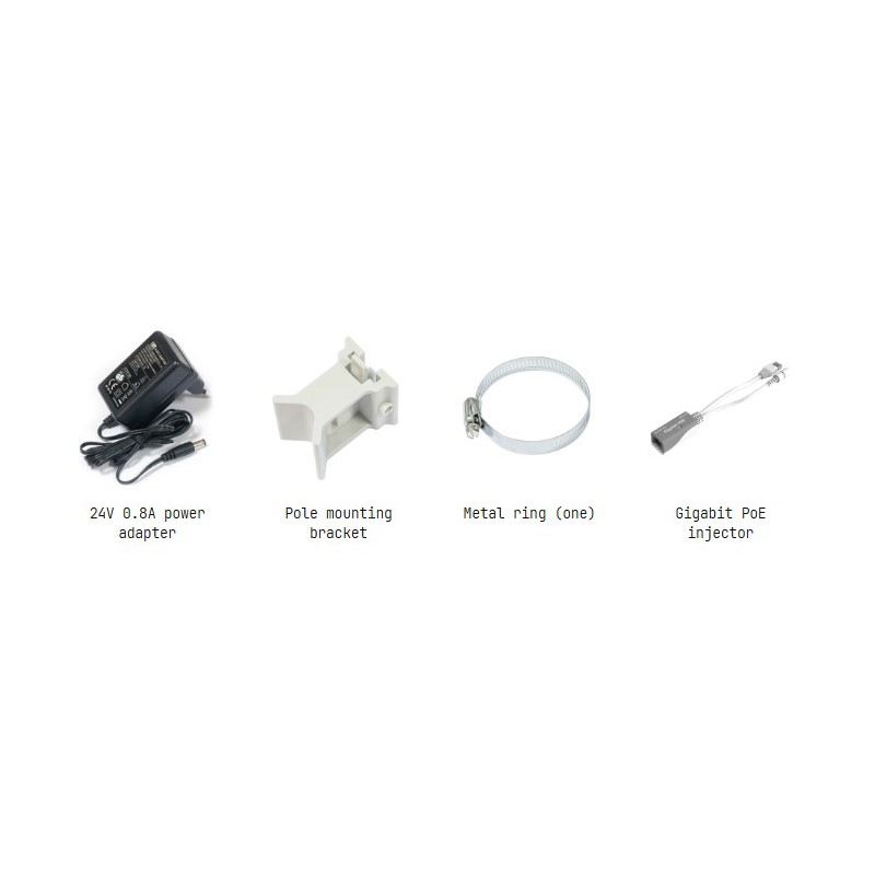 محتویات جعبه رادیو وایرلس میکروتیک مدل RBOmniTikG-5HacD-OmniTIK 5 ac